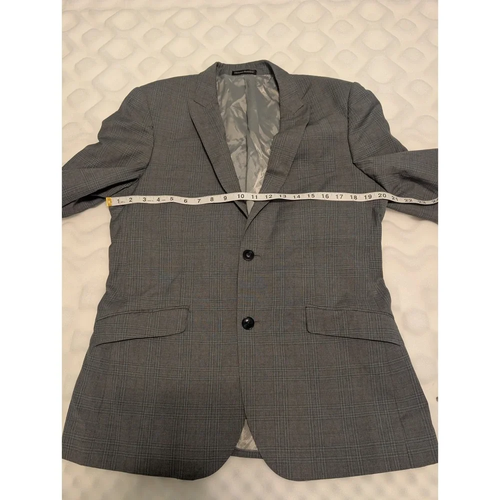 Giovanni Bresciani Mens Suit 40R Slim Fit Solid Gray Wool Jacket Italy